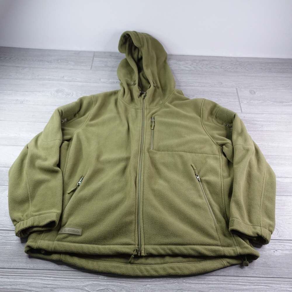Baerskin Tactical Hoodie 1.0 Olive Green Fleece Full Zip Hooded Men's 3XL XXXL